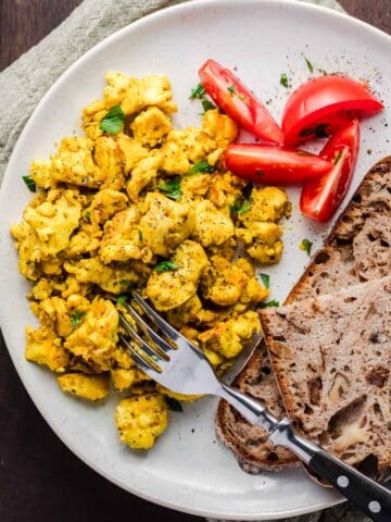 veganes rührei mit tofu ohne öl